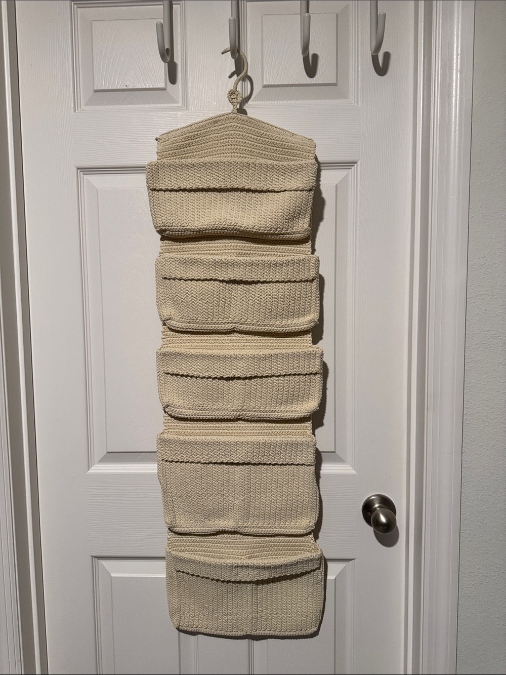 IKEA Lidan, Cream Crochet Knit Style 9 Pocket Sturdy Hanging Storage Organizer